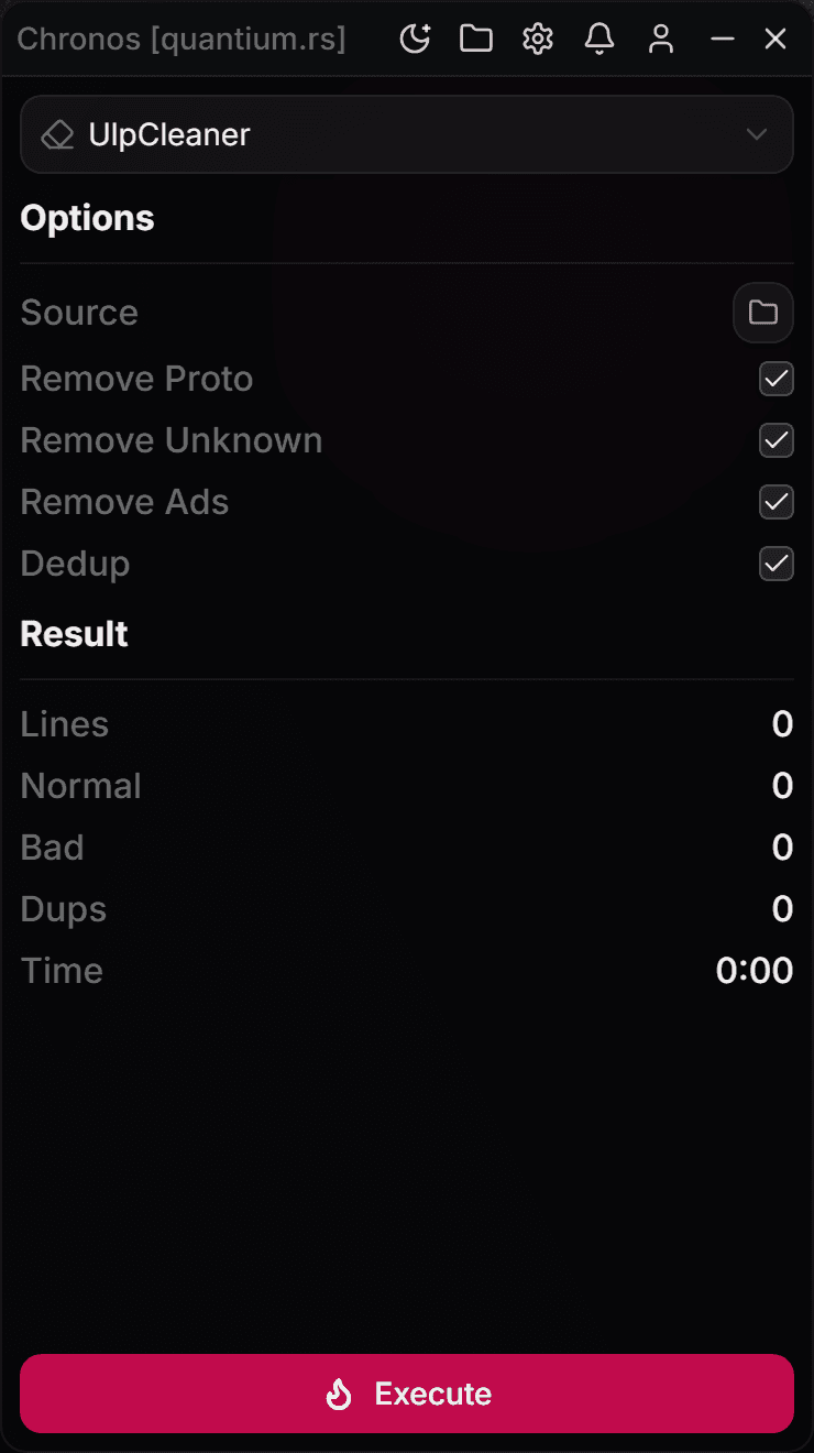 Chronos ULP Cleaner interface
